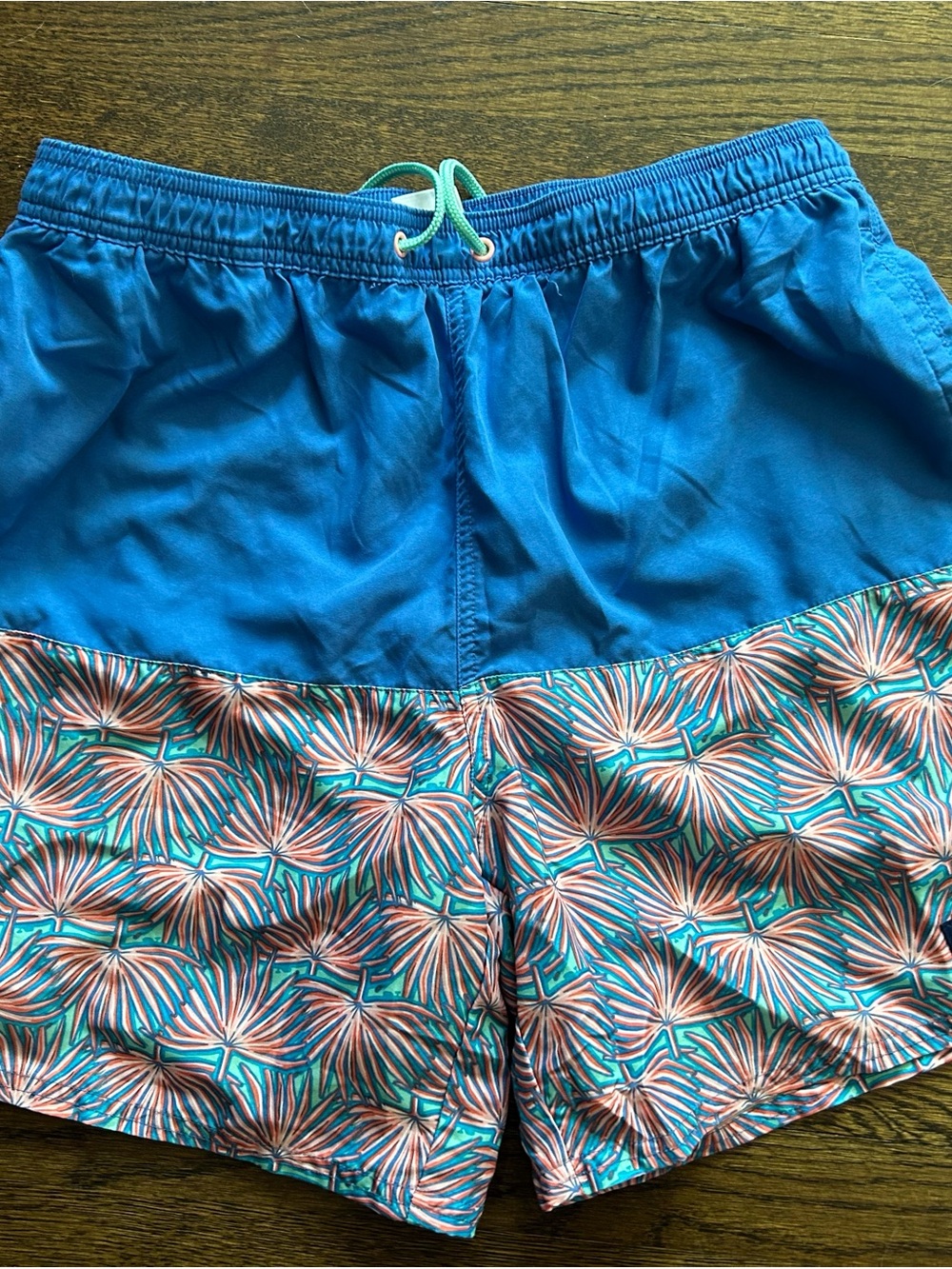 Vineyard Vines Bright Blue Swim Trunks with Mint Drawstring